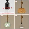 COOBATG Industrial Hemp Rope Chandelier;Single Head Farmhouse Pendant Lights E26