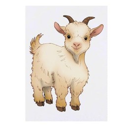 'Cute Goat Kid' Temporary Tattoo - Water Resistant, Skin-Safe, Non-Toxic Transfer (TO00084307)