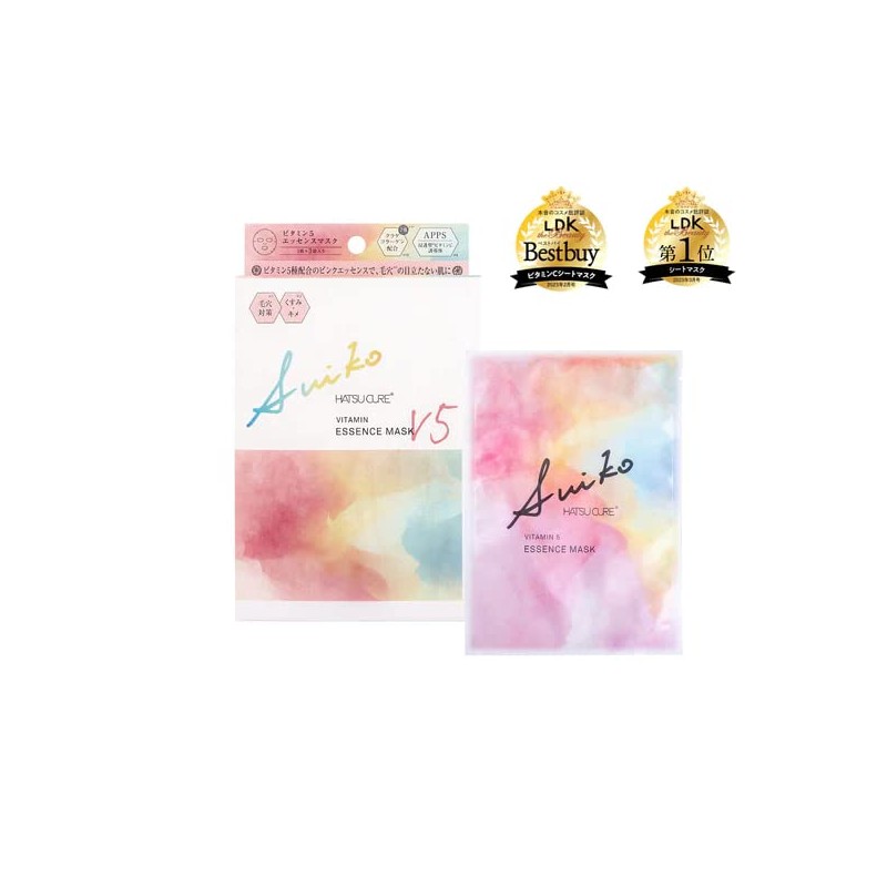 SUIKO Vitamin 5 Essence Mask, Vitamin Blended, Fruit Extract, Light