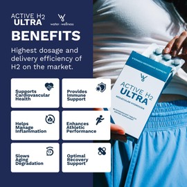 Active H2 Ultra Hydrogen Water Tablet - Optimize Health, Support Immunity, and Balance Antioxidants with Benefits of Molecular Hydrogen (1 Bottle, 60 Tablets)