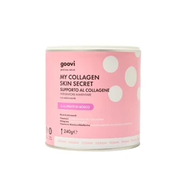 Goovi, My Collagen Skin Secret, Integratore Alimentare per Stimolare la Formazione del Collagene, con Vitamina C, Melograno, Niacina e Riboflavina, Polvere Solubile al Gusto Frutti di Bosco, 240 g
