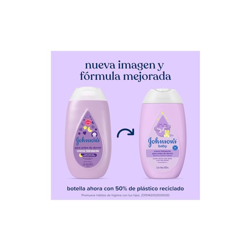 JOHNSON'S Crema Corporal Para Bebé Antes de Dormir 200 ml