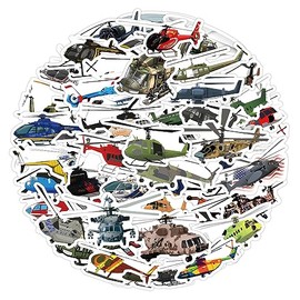 Helicopter Stickers 50 Pack Vinyl Laptop Stickers,Waterproof Travel Map Stickers for Water Bottles,-Graffiti Stickers Pack for Teens Girls Kids Adults(Helicopter Stickers)