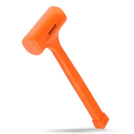 Neiko 02846A 1 LB Dead Blow Hammer, Neon Orange I Unibody Molded | Checkered Grip | Spark and Rebound Resistant