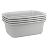 Fiazony 14-Quart Gray Plastic Wash Tub/Dish Pan Basin, Set of