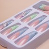 French Tip Press on Nails Long Square Fake Nails Medium