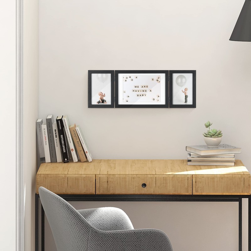 Sonefreiy Picture Frame 5x7 4x6 Multi Black Trifold 3 Photo