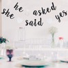 He Asked She Said Yes Banner, Black Glitter Bunting Sign