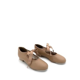 Capezio Girls Future Star Tap Shoe Ballet Flat, Tan, 1 Little Kid