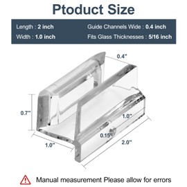 Sliding Shower Door Bottom Guide for Sliding Shower Door (Top Hung) Shower Door Guide, 3/8 in Channels， Suitable for 3/8-inch Thick Shower Glass Doors， Shower Door Plastic Guide（2Pack）