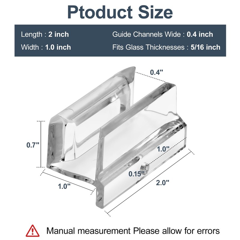 Sliding Shower Door Bottom Guide for Sliding Shower Door (Top
