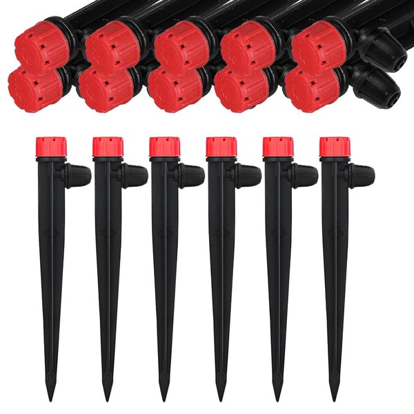 Saipe 50pcs Adjustable Drip Irrigation Emitters for 1/4" Drip Irrigation