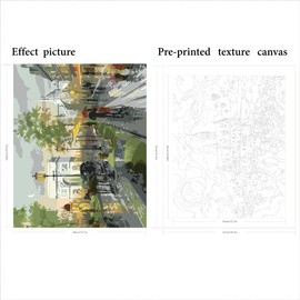 QUITEDEW Paint by Number for Adults,City, Arc de Triomphe Street Scenery Paint by Number Suitable for Home Wall Decoration 16x20 Inch