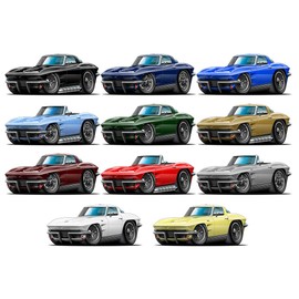 Corvette 1963 Split Window Coupe Wall Decal 2ft Long Sport Car Graphic Sticker Man Cave Garage Boys Room Decor