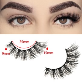 FARRED Cat Eye Lashes False Eyelashes Short Natural Eyelashes 15mm Fluffy Wispy Strip Eyelash 10 Pairs Cute Natural Fake Lashes Packs Small Full Pestañas Set (C9 | 9-15MM)