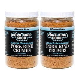 Pork King Good - Pork Rind Breadcrumbs - 2 Pack! Keto Friendly, Paleo, Gluten-Free, Sugar Free, Zero Carb Panko Substitute (Two 12 Oz Jars) (Ranch, 2 Pack)