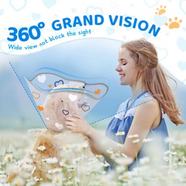 Supet Small Dog Cone, Comfortable Dog Cones Soft to Stop Licking, Soft Dog Cone with Protect Neck Fabric, Protective Elizabethan Collar for Medium Small Dogs Love XS