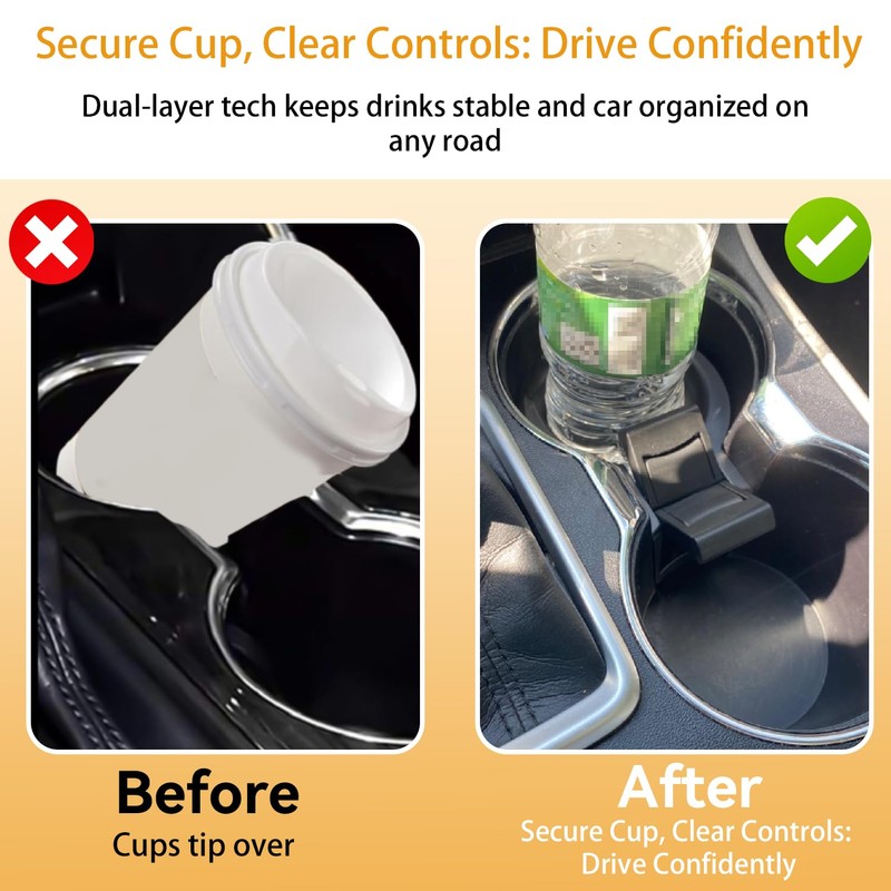 Newace Cup Holder Insert Divider- Compatible with Highlander 2014-2019, Center