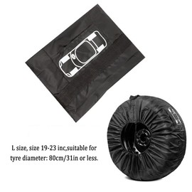 LONGHAO 2 x tyre cover, 19-23 inch wheel cover, caravan wheel cover, tyre cover, anti-UV tyre protection, wheel tyre replacement wheel covers, for trailers, caravans, SUVs (black)