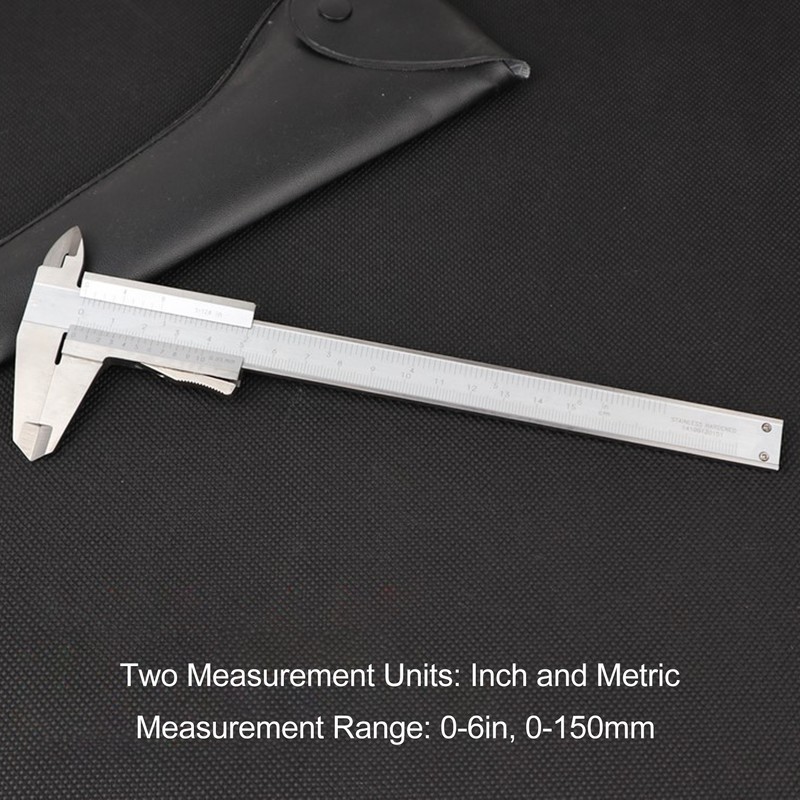 Vernier Caliper 0‑150mm 0‑6in Range 0.05mm 1/128in Resolution Stainless Steel