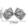 Rhinestone Bow Hair Barrette Bling Bowknot Clips Hairpin Silver White