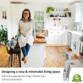 Cosycove Face Frame Inset Cabinet Hinge (4pcs), 105 Face Frame Insert, Soft Close, Silent, 6 Way Adjustable Hinge for Kitchen Cabinets, Bookcases, Wardrobes
