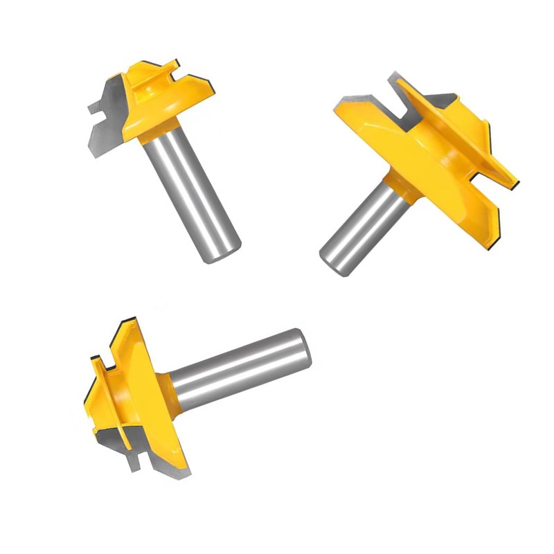 45 Degree Lock Miter Router Bit 3-Piece Set, for 31/64",