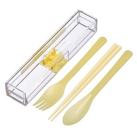 Iwasaki Industries H-610 YE Trio Set with Very Strong Case, Dishwasher Safe, Yellow, Width 7.5 x Depth 1.6 x Height 1.3 inches (19 x 4.2 x 3.3 cm)