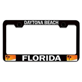 Custom Brother - Daytona Beach Florida Beach Summer Surf Surfing Black Steel Auto SUV License Plate Frame License Tag Holder, J39