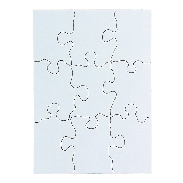 Hygloss Products Blank Jigsaw Puzzle – Compoz-A-Puzzle – 4 x 5.5 Inch - 9 Pieces, 8 Puzzles with Envelopes (96111)