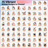 75 PCS Summer Temporary Tattoos for Kids Precut Individually Wrapped