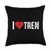 I Love Tren Throw Pillow, 18x18, Multicolor