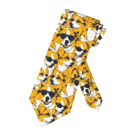 NiuKom Corgi Cool Yellow Ties for Men Cool Necktie Great For Groom, Missions, Dances,Work, Party, Dance, Gift