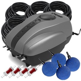 VCRAZE Pond Aerator Pump Pond Aeration Kit with Check Valves Air Stones Airline Tubing, All-in-1 Pond Deicer Pond Air Pumps for Outdoor Ponds up to 2000 Gallon