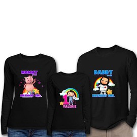 Little BB Birthday Girl & Family Shirts - Long Sleeve Black Style 2