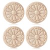 KSJEHW 4 Pieces Unpainted Exquisite Wood Carvings European Carvings with