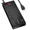POWSAV 6 Ft WiFi Surge Protector - 8 Outlet Extension