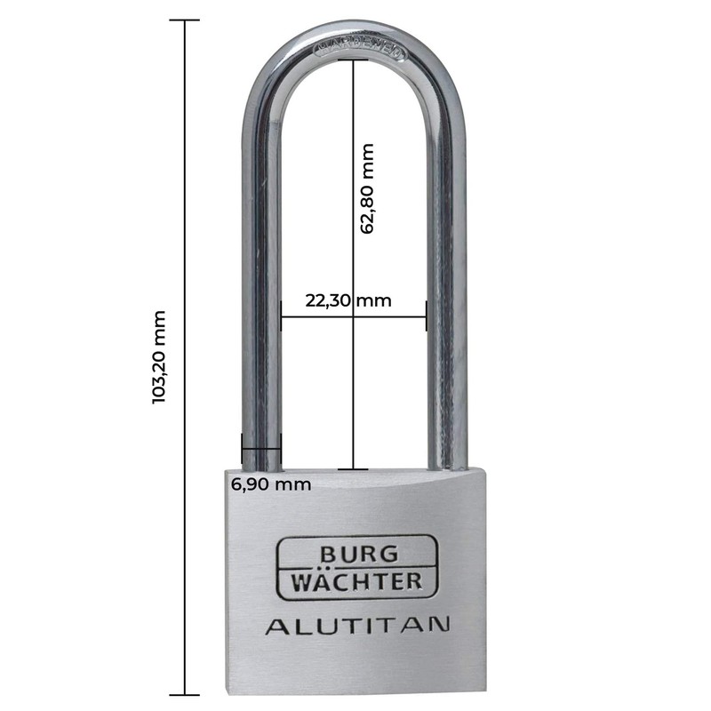 Burg Wächter 40 65 Burg 770 HB Padlock Aluminium Titanium