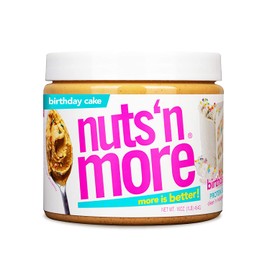 Nuts 'N More Birthday Cake Peanut Butter Spread, All Natural High Protein Nut Butter Healthy Snack, Omega 3’s and Antioxidants, Low Carb, Low Sugar, Gluten Free, Non GMO, Preservative Free, 16 oz Jar