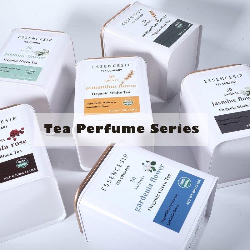 ESSENCESIP Organic Rose Black Tea,loose leaf tea in pyramid tea