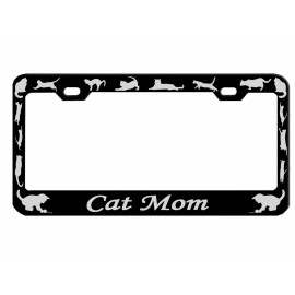 NCAT Cat Mom Cat Lover Car License Plate Frame Auto Tag Holder