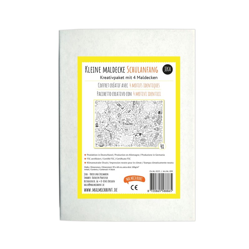 Creative Pack of 4 Colouring Paper Tablecloths – First Day