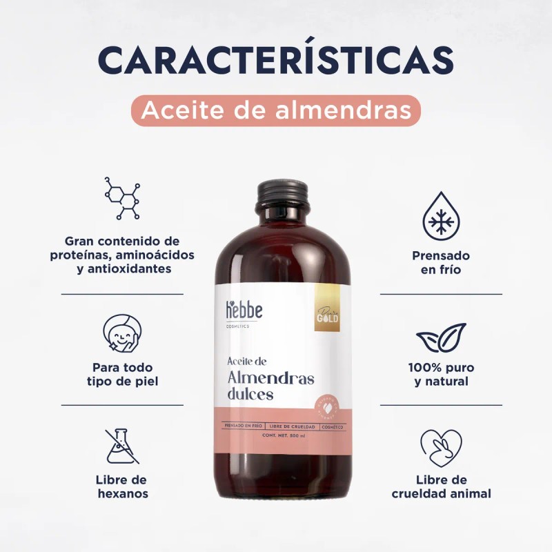 Aceite De Almendras Dulces, Uso Cosmético, Ideal para piel cabello