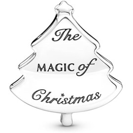 PHCLASY Christmas Heart Charms Compatible with Bracelet and Necklace, 925 Sterling Silver Bead Charm, Christmas Charms for Women, Cubic Zirconia, Cubic Zirconia