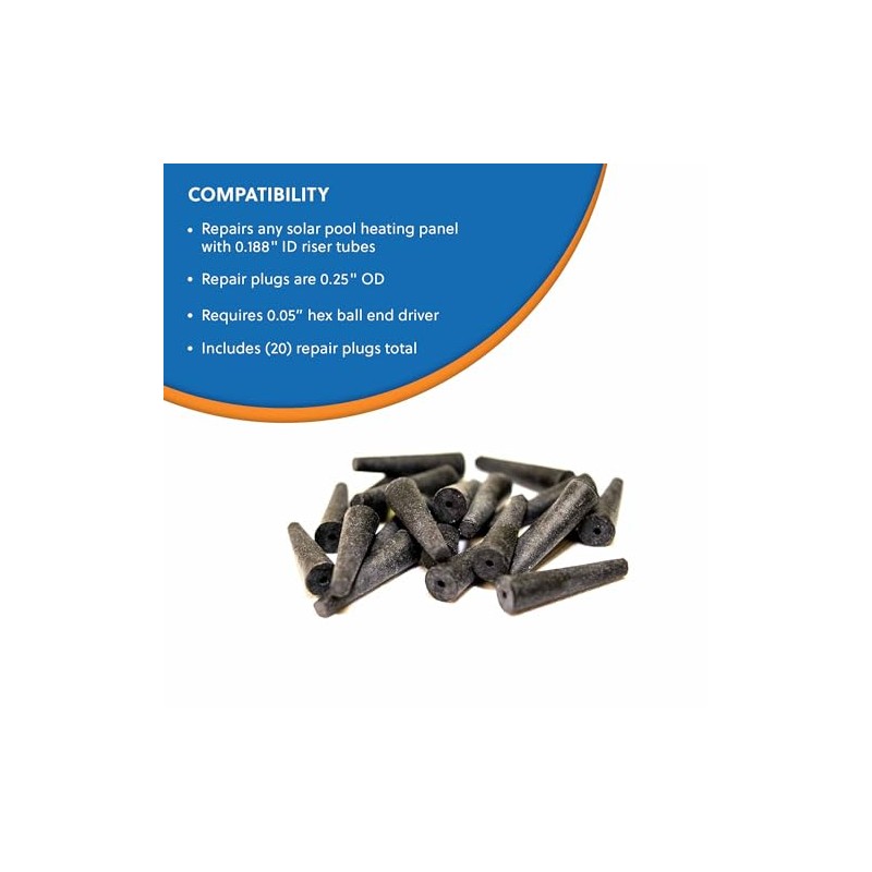SOLAR POOL SUPPLY Repair Plugs for Solar Pool Heater Panels