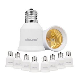 DiCUNO E17-E26 Base Conversion Adapter Conversion Socket, Heat Resistant, Set of 10