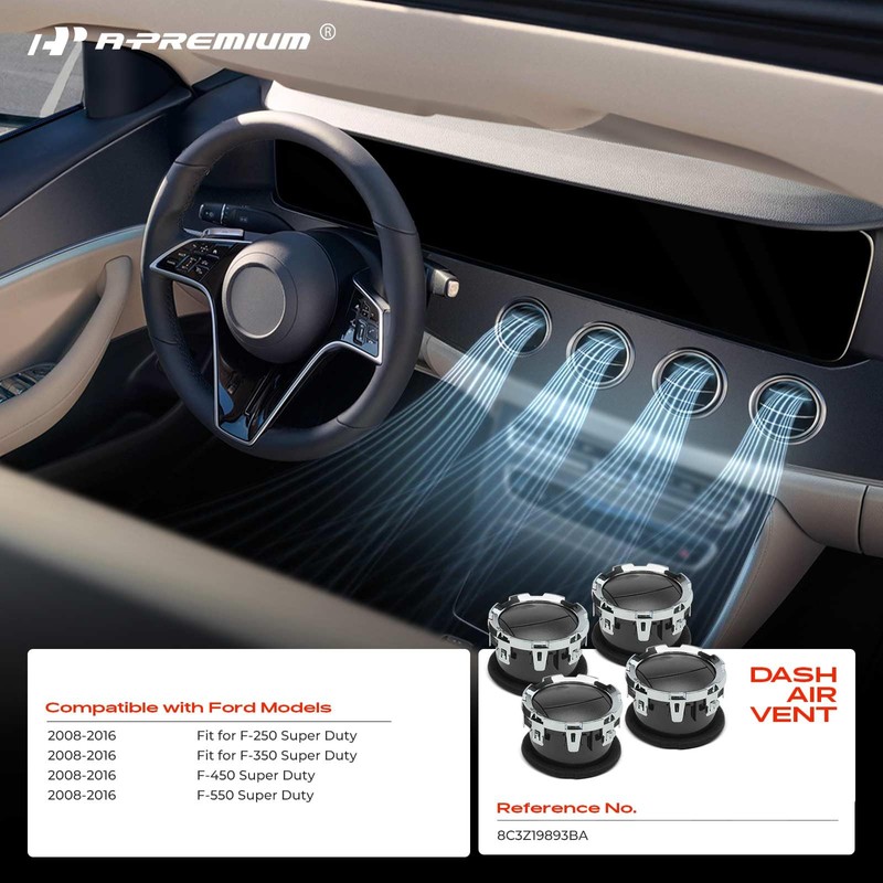 A-Premium 4PCS Dashboard AC Air Vent Compatible with Ford F-250