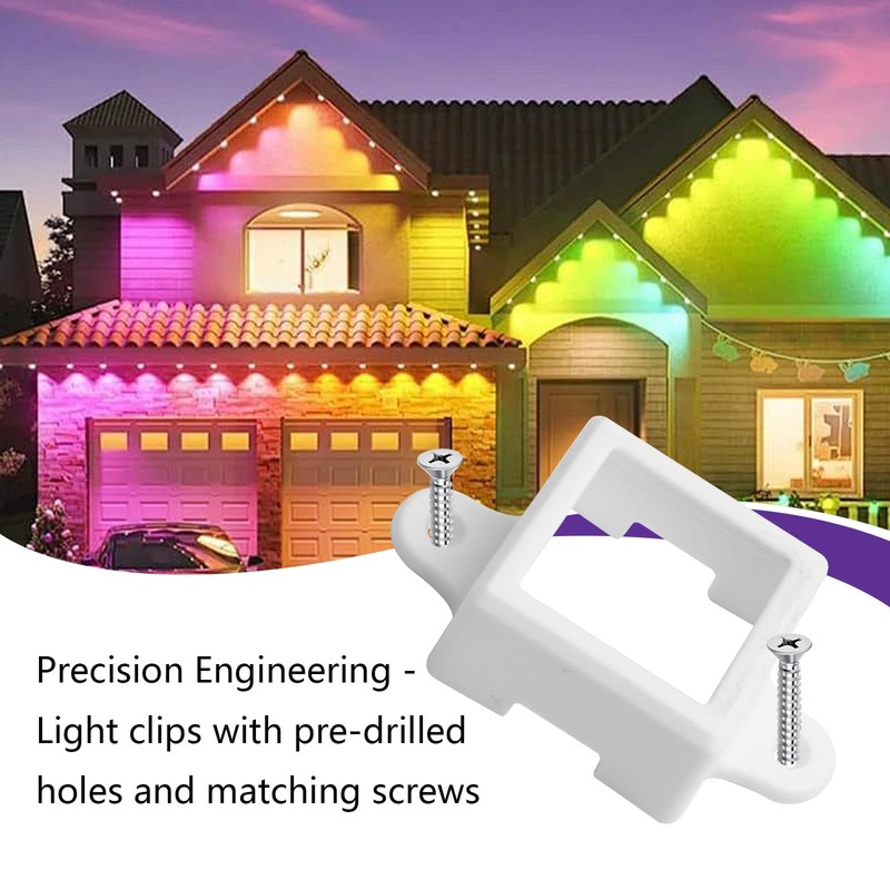 40 Sets,Light Clips for Govee Outdoor Light （Square） Secure Mounting