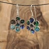Silverly Women's 925 Sterling Silver Abalone Shell Blue Green Large