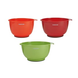 Farberware - 5216128 Farberware Professional Plastic Mixing Bowls, Set of 3, Orange/Red/LightGreen
